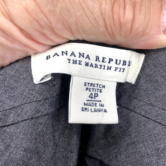 Banana Republic Pants Martin Fit Black Wool Blend Stretch Lined Timeless Sz 4P - Picture 7 of 12